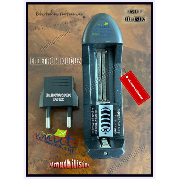 Lİ-İON 18650-17650-17335-16500-14500 3.7v 4.2 Şarjlı Pil Şarj Cihazı Aleti - 18650 PİL ŞARJ CİHAZI TEKLİ Lİ-ON BATTERY UNIVERSAL CHARGER - 6