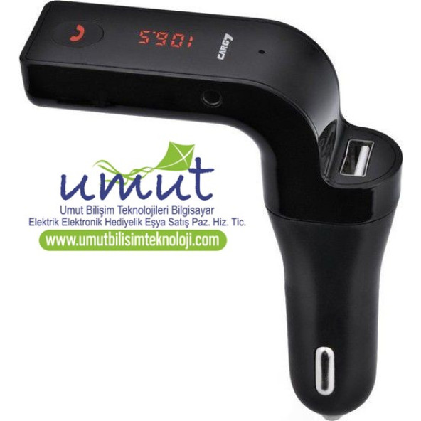 2024 Yeni Model Bluetooth 4.1 Araç Kiti Car G7 Fm Transmitter Çakmaklık Girişli Mp3 Çalar Usb Aux - 2
