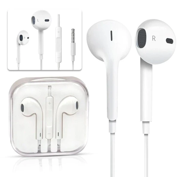 Earphone Iphone 5 6 6s uyumlu 3.5mm jaklı kulaklık Kulak Içi Kulaklık Beyaz