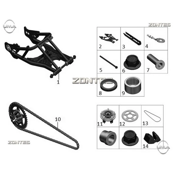 Zontes S250 Arka Salıncak Orj