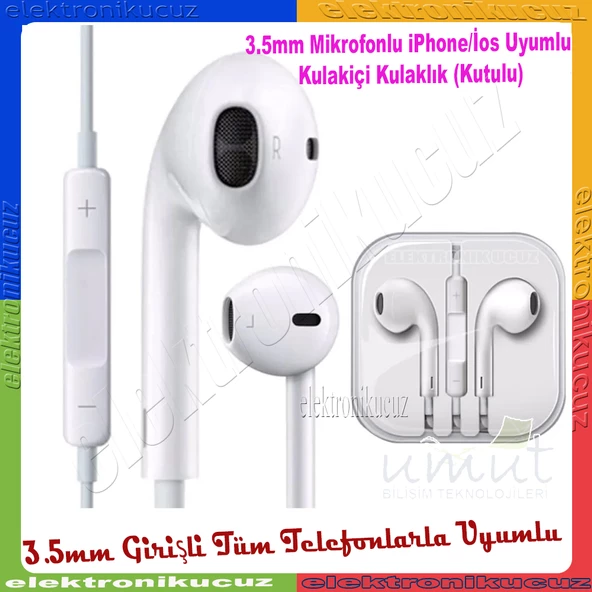 General Mobile GM 6 HD uyumlu Süper Bas Super Tiz Mikrofonlu 3.5mm Kulak içi Kulaklık Modeli Kulakiçi Kulaklık Kablolu - 3