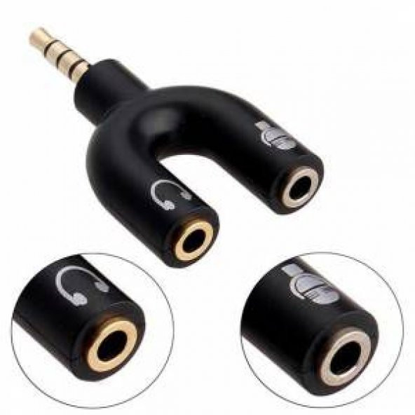 Kulaklık Mikrofon Çoklayıcı 3.5 Mm Splitter Switch Stereo Dönüştürücü