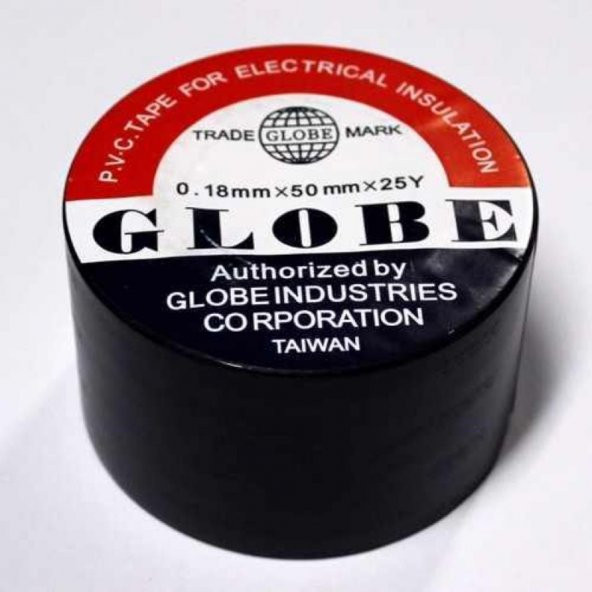 Elektrik Bantı Geniş Globe Orjinal Geniş Siyah 50mm x 25m İzole Bant,Elektrikçi Bantı Geniş Bant Kalın Bant Geniş Globe