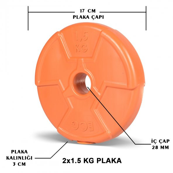 Ecgspor Özel Seri 1.5 Kg Turuncu Plaka-2 Adet - 2