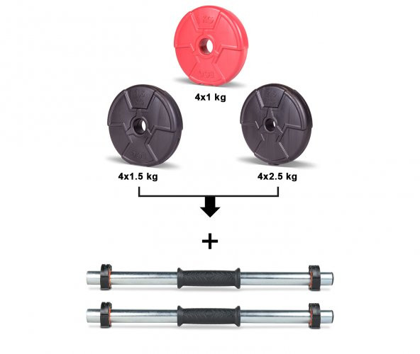 Ecgspor 21 Kg Dambıl Seti Kırmızı Siyah - 2
