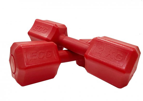 Ecgspor 2 Kg Kırmızı Dambıl Seti 2 Kg x 2 Adet Toplam 4 Kg Ağırlık Seti