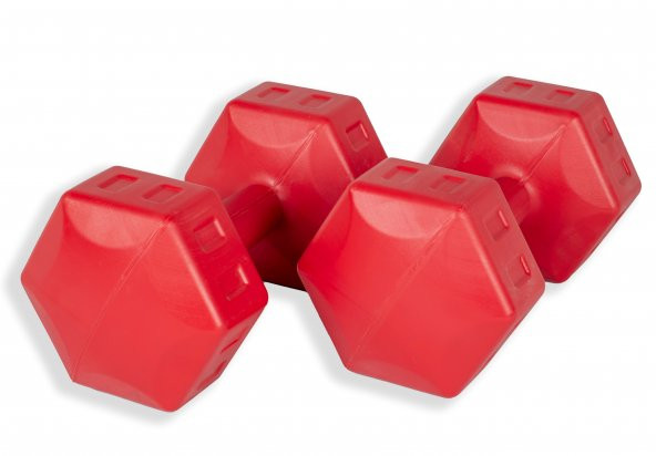 Ecgspor 5 Kg Dambıl Seti 5 Kg x 2 Adet Toplam 10 Kg Ağırlık Seti Kırmızı - 2