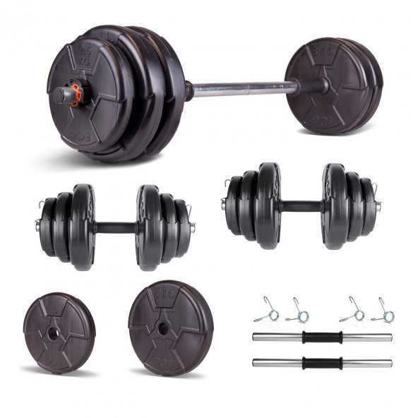 Ecgspor HERO Serisi 32 KG Multifonksiyonel HSeti ve Dambıl Seti Ağırlık Fitness Seti