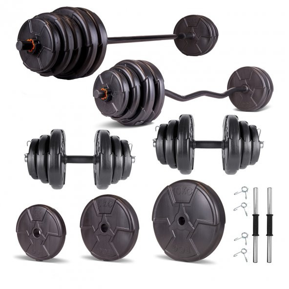 Ecgspor HERO Serisi 68 KG Z BAR Dambıl Seti ve Fitness Ağırlık Seti