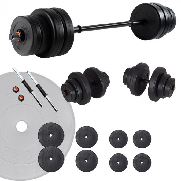 Ecgspor 45 KG Halter Seti ve Dambıl Seti Ağırlık Fitness Seti