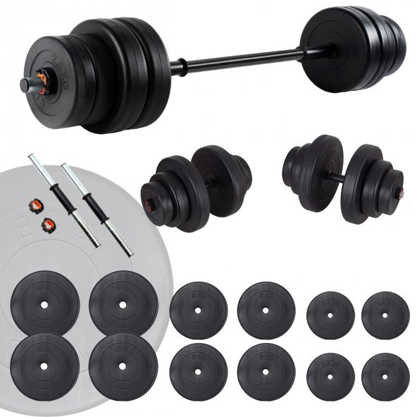 Ecgspor 75 KG Halter Seti ve Dambıl Seti Ağırlık Fitness Seti