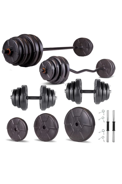 Ecgspor HERO Serisi 98 KG Z BAR Dambıl Seti ve Fitness Ağırlık Seti