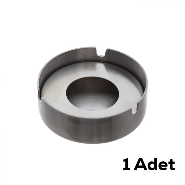 Porsima ETN-016 Paslanmaz Çelik Metal Kül Tablası - Kapaklı Rüzgar Geçirmez Küllük - Resim 2