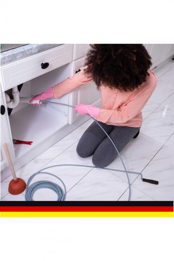 Lavabo Açma Teli Sustası - 8 Metre Gider Açıcı Tel Banyo Mutfak Lavabo Açıcı Tel - 2