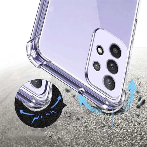 KNY Samsung Galaxy A23 Kılıf Kamera Korumalı Şeffaf Antishock Silikon Şeffaf - 3