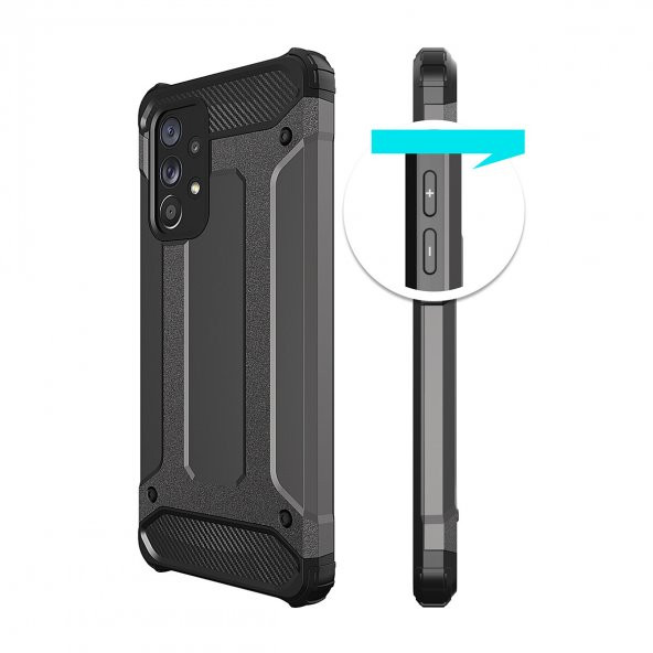 KNY Samsung Galaxy A23 4G Kılıf Çift Katmanlı Armour Case Gold - 5