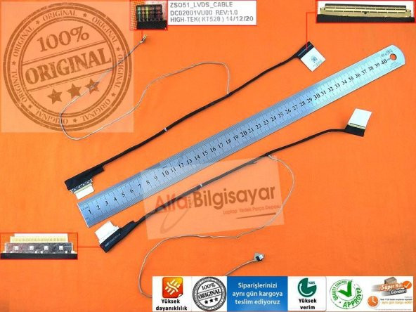 HP 15-g300  lcd data kablo,  ekran bağlantı lvds flex kablosu