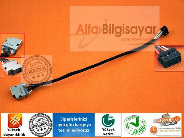 HP 15-d  power Dc Jack soket laptop adaptor giriş soketi Orijinal Kablolu