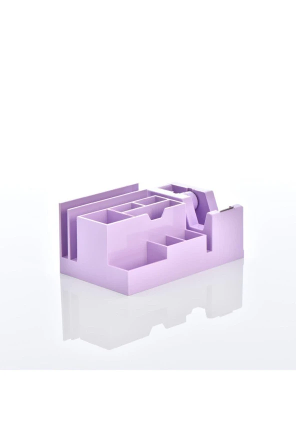 Ops Masa Seti Kalemlik Bant Makinalı Plastik Pastel Mor Masa Üstü Organizer ürün görseli