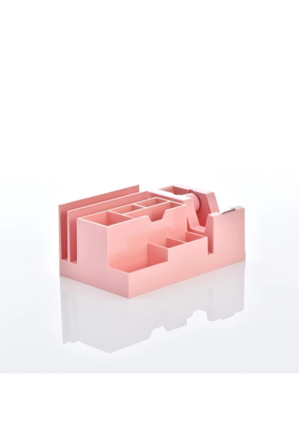 Ops Masa Seti Kalemlik Bant Makinalı Plastik Pastel Pembe Masa Üstü Organizer ürün görseli