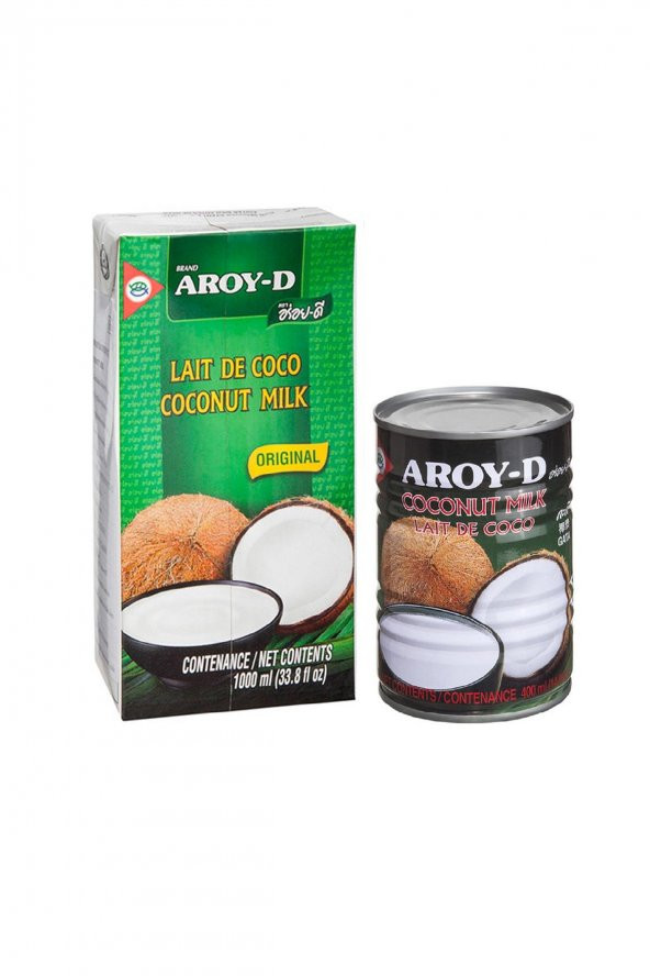 Aroy-D Hindistan Cevizi Sütü 2li Set UHT ve Teneke Paket 1000ml+400ml