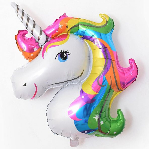 Helyuma Uyumlu Unicorn Tek Boynuzlu At Folyo Balon