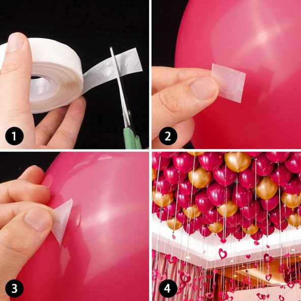 Balon Bağlama Bandı Balonları Birbirine, Tavana veya Duvara Yapıştırma Aparatı