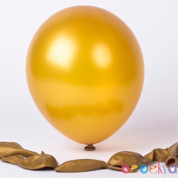 Helyuma Uyumlu Metalik Balon Altın Gold 12 inch 5 Adet