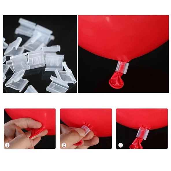 Balon Bağlama Klipsi 25 Adet kolay Balon Bağlama Yöntemi