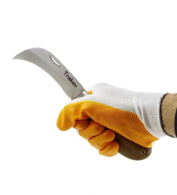 Aşı Bıçağı Eğri Uçlu Ara Çakı Bağ Bıçağı Paslanmaz Çelik 21 cm - 3