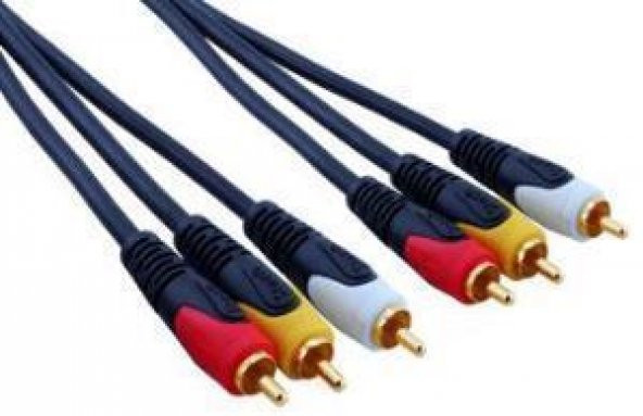 3 RCA - 3 RCA Video+Ses Kablosu - 15 Metre