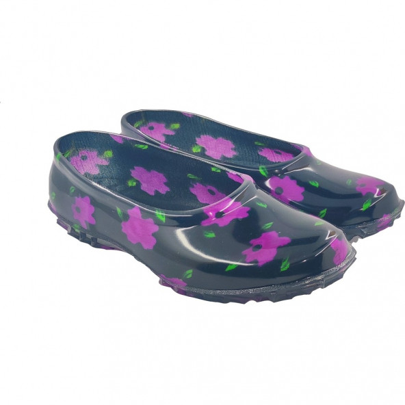 Kadın Çiçekli Lastik Ayakkabı