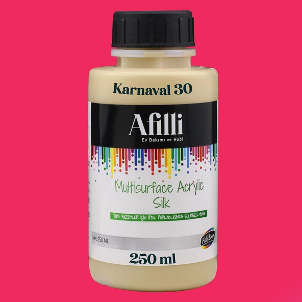 Afilli Su Bazlı Saf Akrilik Boya Pastel Hobi Boyası Ev Bakım Canlı Renkler 250 ml - 12