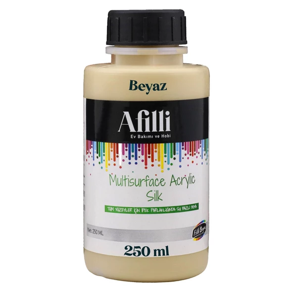 Afilli Su Bazlı Saf Akrilik Boya Pastel Hobi Boyası Ev Bakım Canlı Renkler 250 ml - 2