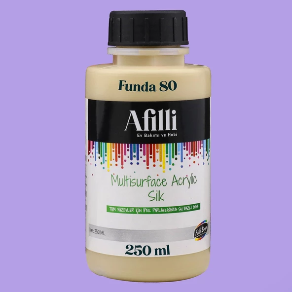 Afilli Su Bazlı Saf Akrilik Boya Pastel Hobi Boyası Ev Bakım Canlı Renkler 250 ml - 11