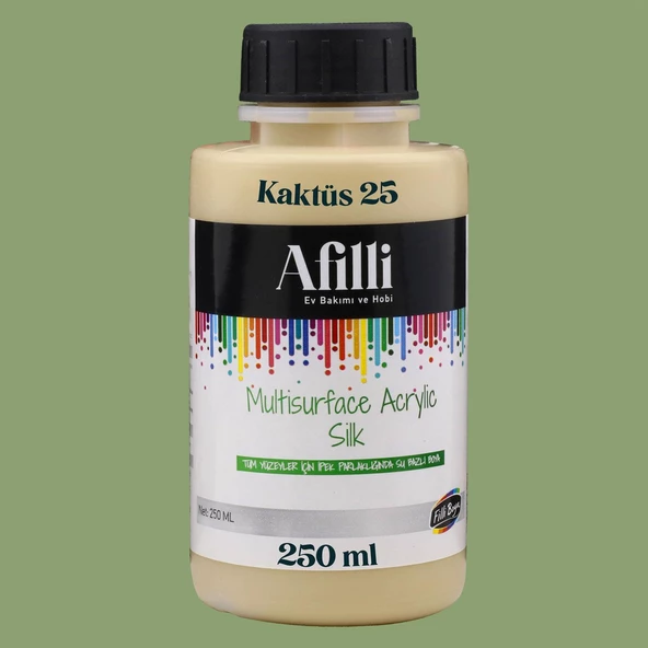 Afilli Su Bazlı Saf Akrilik Boya Pastel Hobi Boyası Ev Bakım Canlı Renkler 250 ml - 4