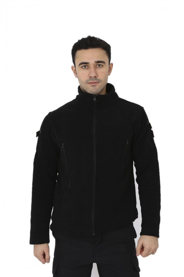 Erkek Siyah Taktik Polar Hırka - Outdoor Polis Poları - 2