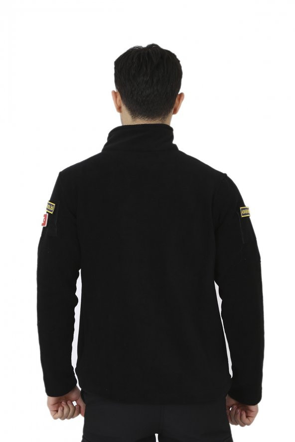 Erkek Siyah Taktik Polar Hırka - Outdoor Polis Poları - 4