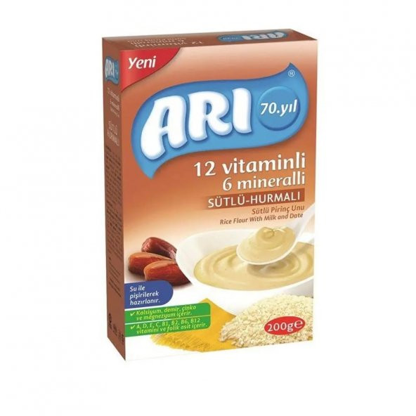 Arı Mama 12 Vitaminli 6 Mineralli Sütlü-hurmalı 200 gr - 3