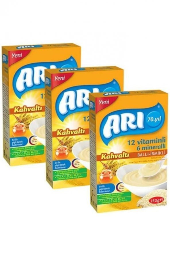 Arı Mama Ballı Irmikli Kahvaltı 12 Vitamin 6 Mineral 250 Gr X 3 Adet