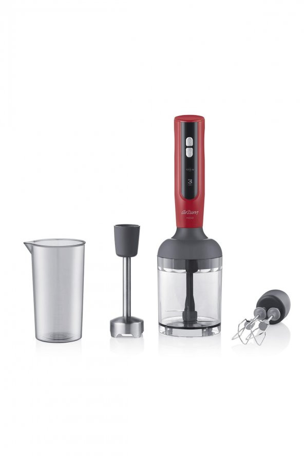 Arzum AR1092 Mano 1700 Watt El Blender Seti - Kırmızı