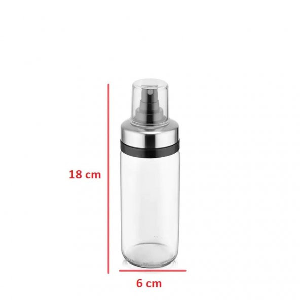 Cam Yağ Spreyi Yağ Püskürtücü Metal Sprey Yağlık Şişe 244 ML - 4