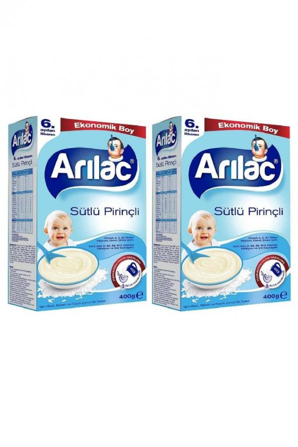 ARILAC Sütlü Pirinçli Kaşık Maması 400 Gr 2li