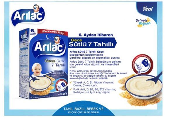 ARILAC 7 Tahıllı Gece Kaşık Maması 400 Gr 2'li - Resim 2