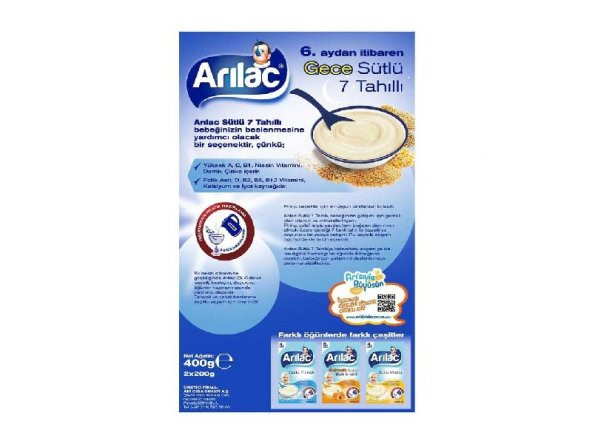 ARILAC 7 Tahıllı Gece Kaşık Maması 400 Gr 2'li - Resim 3