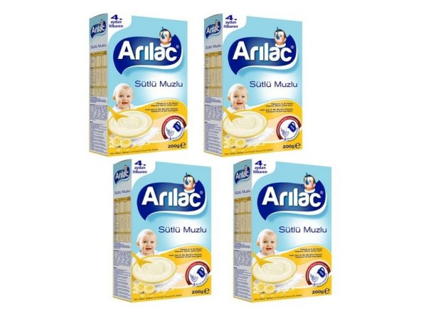 ARILAC Sütlü Muzlu Bebek Ve Küçük Çocuk Ek Gıdası 200 gr X 4 Adet