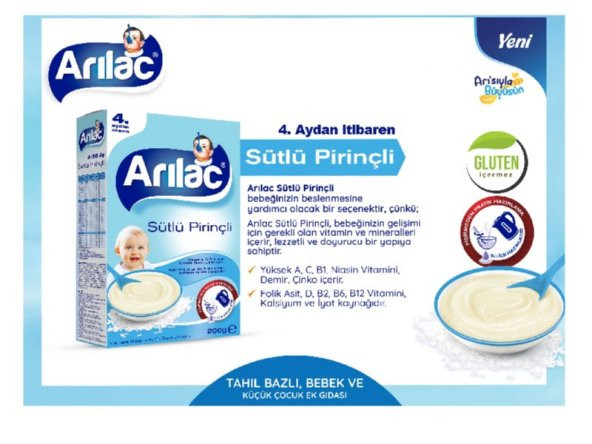 ARILAC Sütlü Muzlu Bebek Ve Küçük Çocuk Ek Gıdası 200 gr X 4 Adet - 4