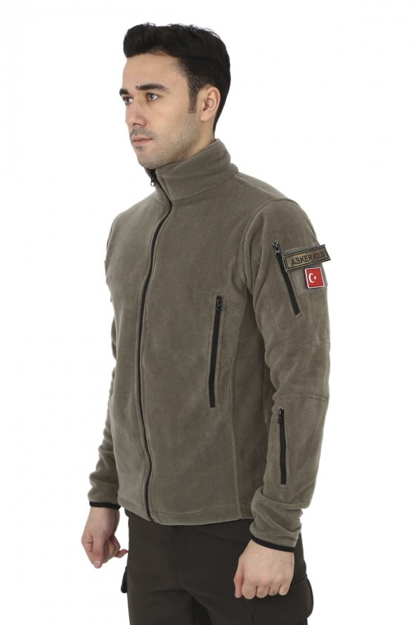 Erkek Açık Haki Taktik Askeri Outdoor Avcı Polar Hırka