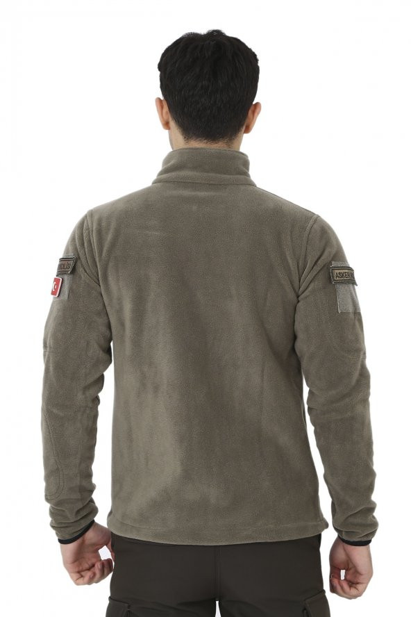 Erkek Açık Haki Taktik Askeri Outdoor Avcı Polar Hırka - 3