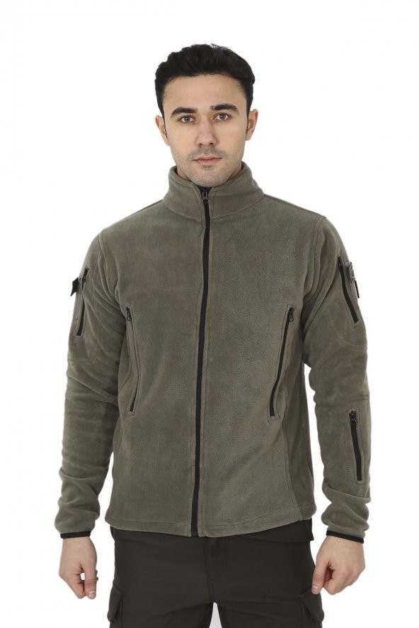 Erkek Açık Haki Taktik Askeri Outdoor Avcı Polar Hırka - 4